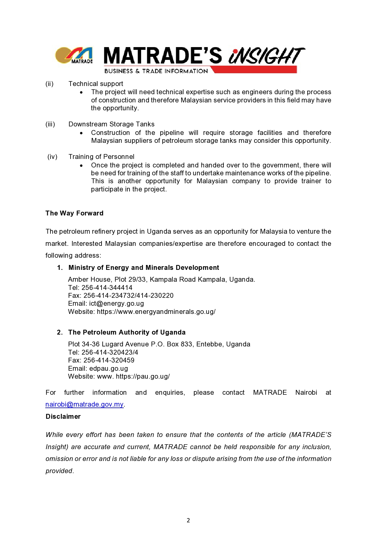 Article The Republic of Uganda Set To Build A Petroleum Refinery page 02