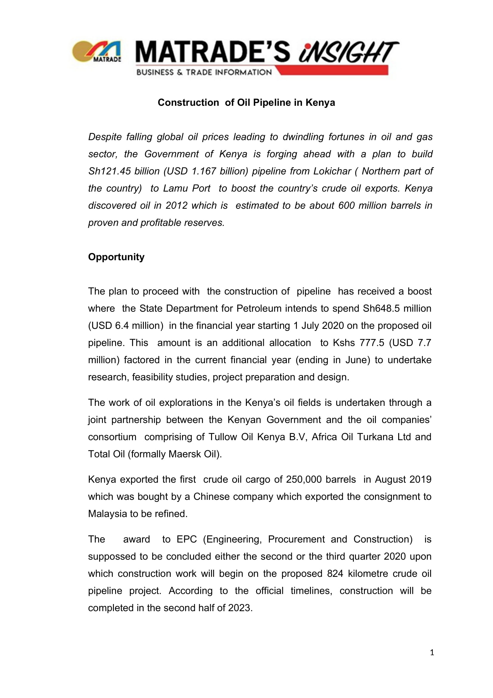 Article Construction of Oil Pipeline in Kenya 1