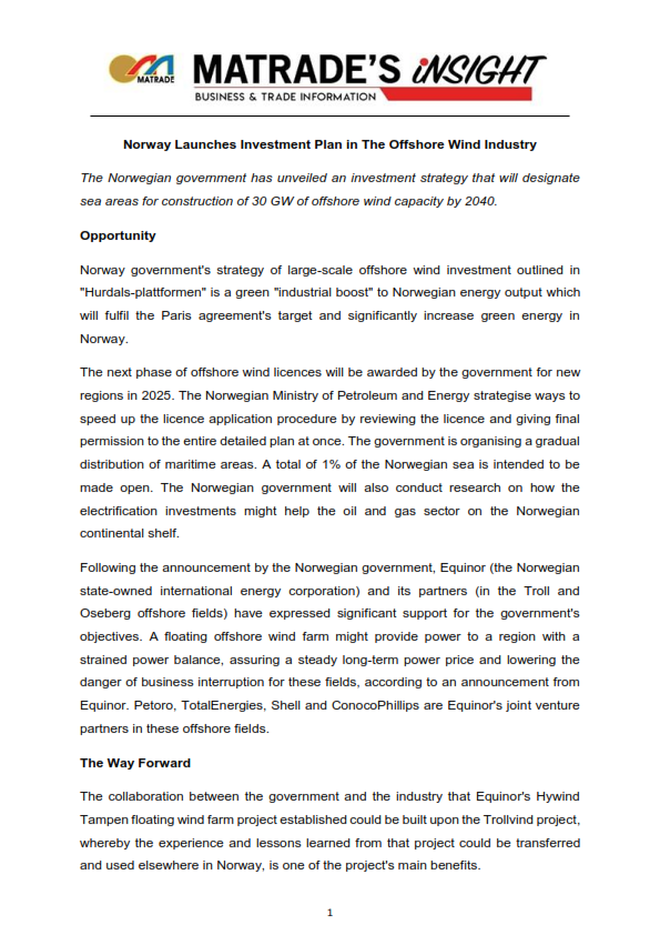Article Norway Launches Investment Plan in The Offshore Wind Industry 001