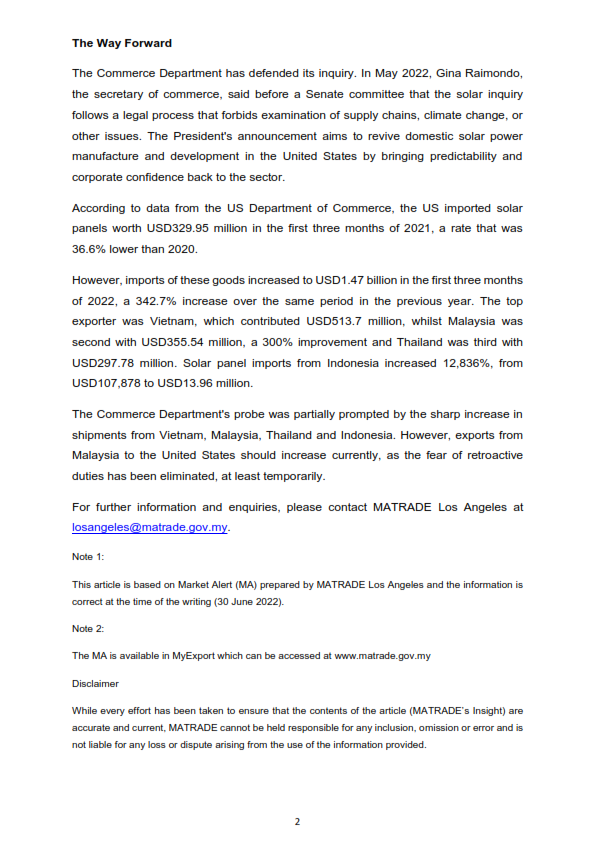Article US Announces Tariff Exemption on Solar Panels from Malaysia 002