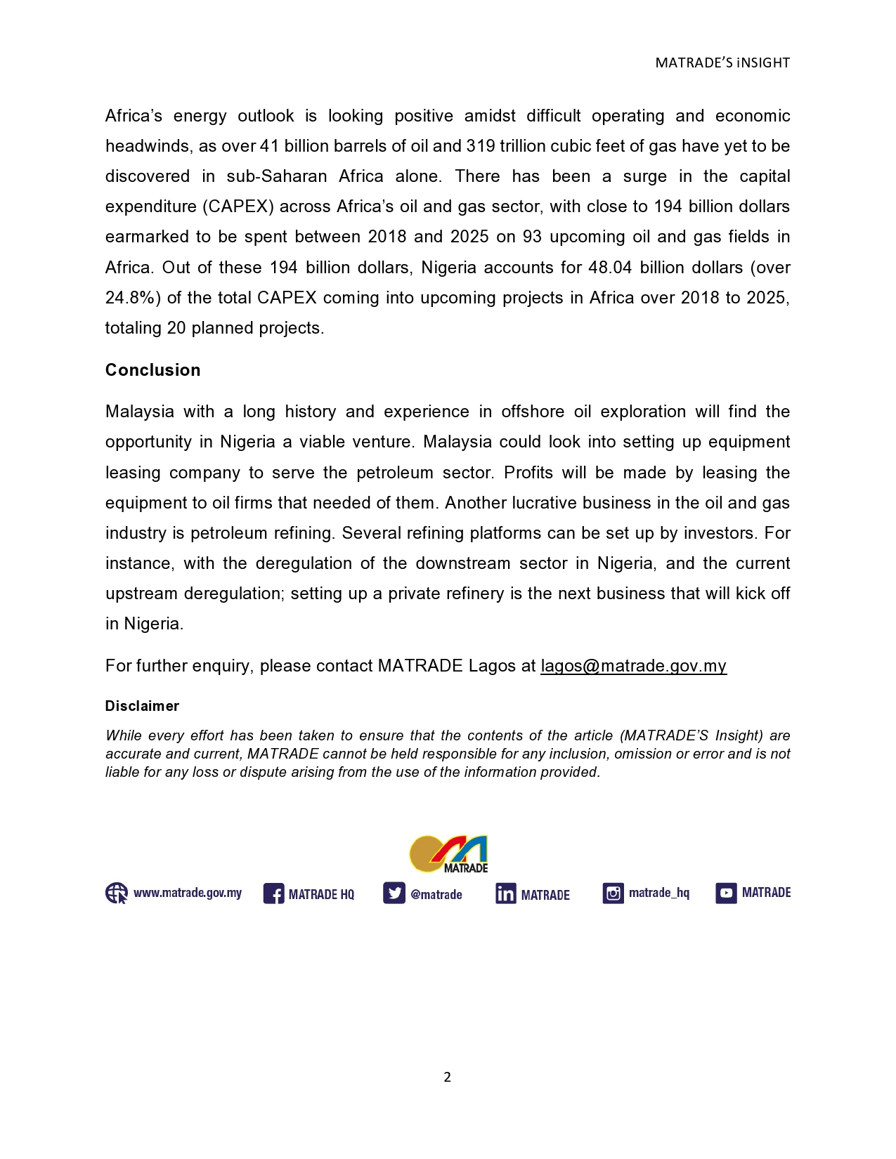 Article Potential for Malaysian Oil Gas Company in Nigeria 02