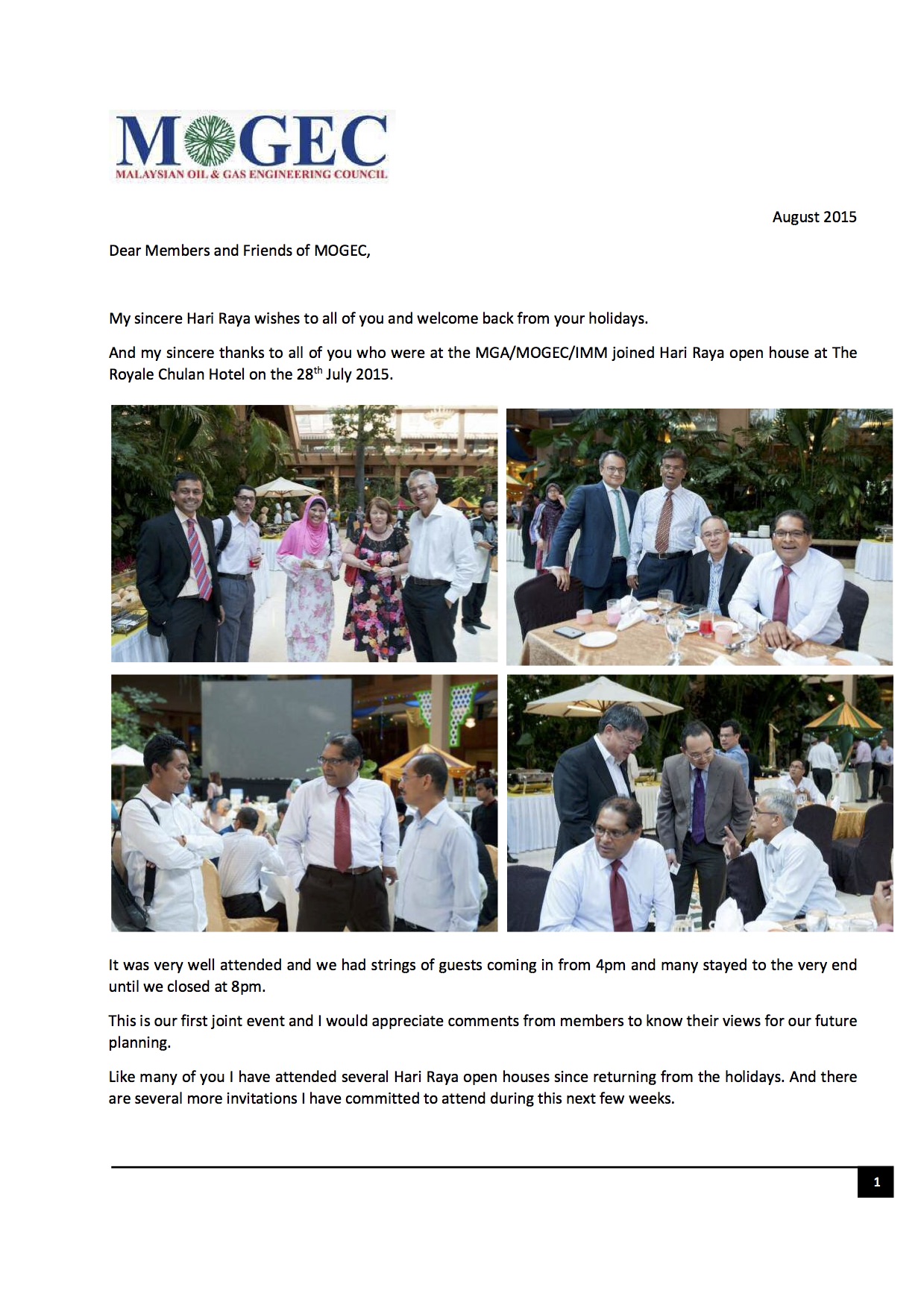 MOGEC President Message August 2015